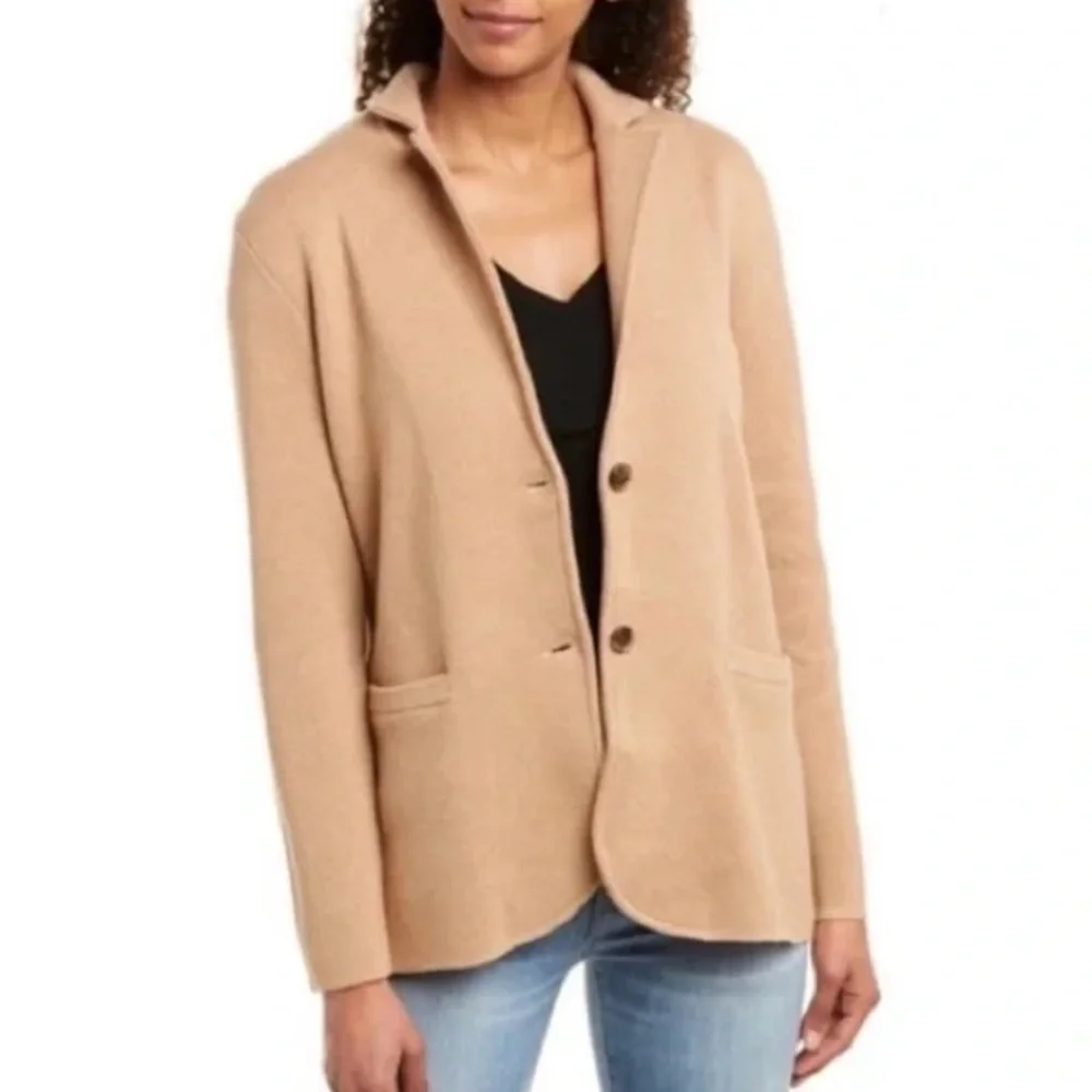 J. Crew Camel Knit Blazer Jacket